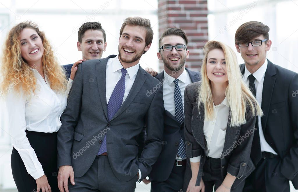 group of happy colleagues