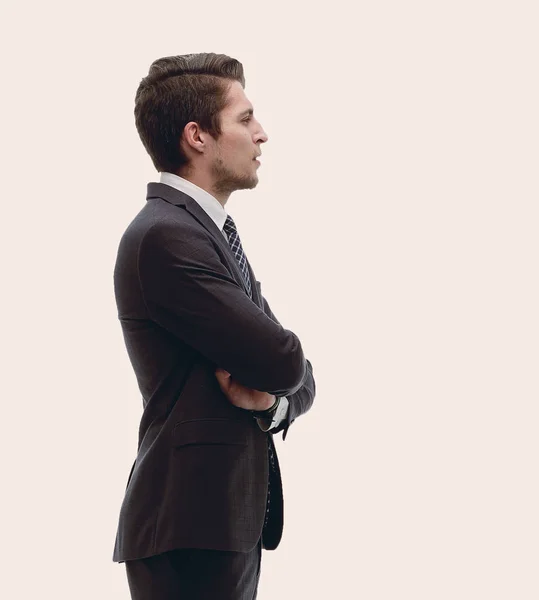 Side view. in full growth.confident businessman — Stock Photo, Image