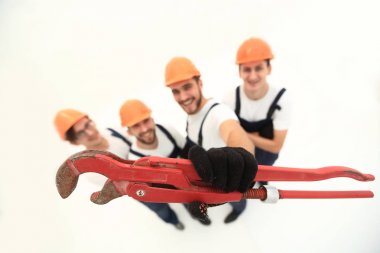 bir gaz anahtarı gösterilen inşaatçılar top.group görüntülemek.