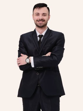 Tam büyüme portre. Kendine güvenen işadamı
