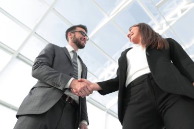 İş ortaklığı toplantı kavramı. Görüntü businessmans handsha