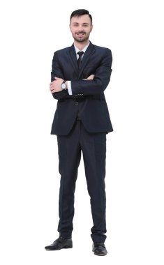 Tam büyüme portre. Kendine güvenen işadamı