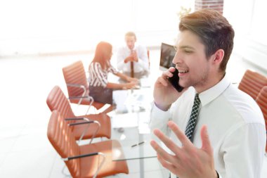 Smartphone'da söz closeup.businessman