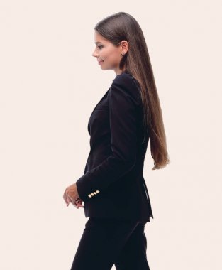 yan view.young iş kadını ileri yürüyüş