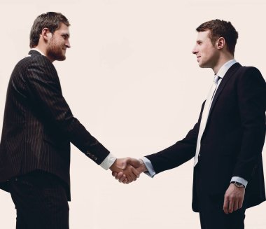 karşılıklı iş partners.isolated beyaz bir arka plan üzerinde.