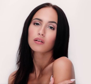 genç kadın kapatmak yüz Güzellik Portresi