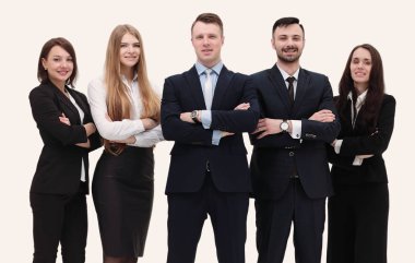 Tamamen büyümüş bir portre. Genç iş adamlarından oluşan takım