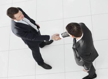 tam growth.handshake, iş ortakları, beyaz arka plan üzerinde izole.