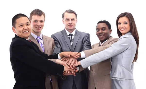 Business team with hands clasped together — Stock Photo, Image