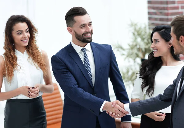 Handshake business partners in the office. — Stock Photo, Image