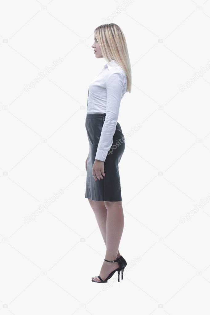 side view.confident young business lady