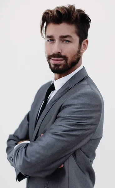 Retrato de un hombre guapo, aislado sobre un fondo blanco — Foto de Stock