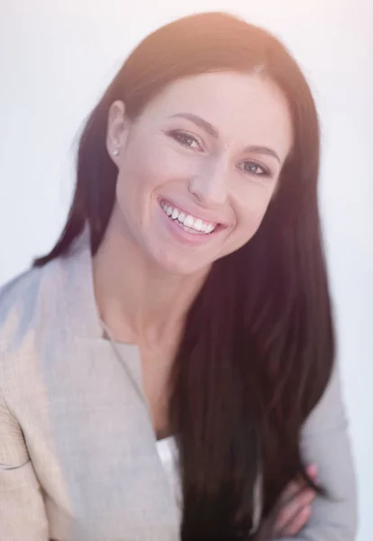 Close-up gezicht van een succesvolle jonge vrouw. — Stockfoto