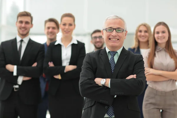 Närbild porträtt av ett ledande business-team. — Stockfoto