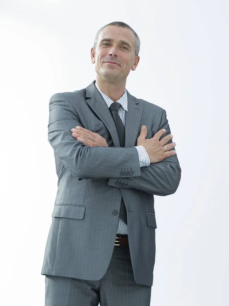 Retrato de primer plano de empresario confiado en camisa y corbata — Foto de Stock