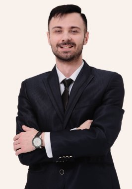 Takım elbiseli kendinden emin bir iş adamının portresi.