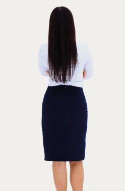 arka görüş. başarılı bir iş woman.photo tam büyüme.