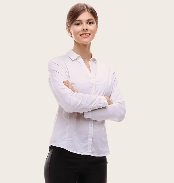 Retrato en pleno crecimiento. mujeres de negocios jóvenes modernas . — Foto de Stock