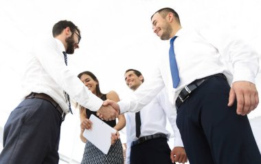 arka plan resmi el sıkışmasının iş ortakları.