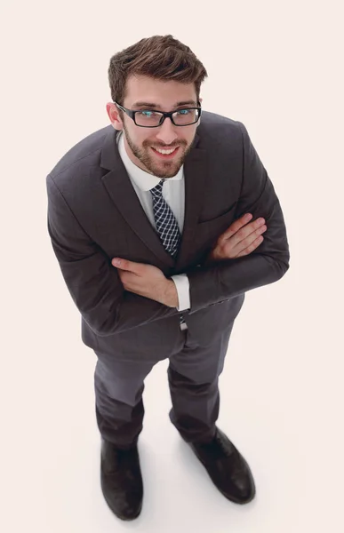 Portret van een ernstige zakenman. van bovenaf bekijken — Stockfoto