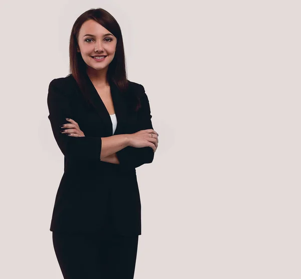 Full-length portrait of a young business woman. — Stock Photo, Image