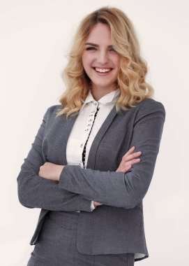 Gülümseyen bir iş kadınının portresi