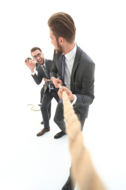 arka plan görüntüsü kadar yükselen bir işadamı.