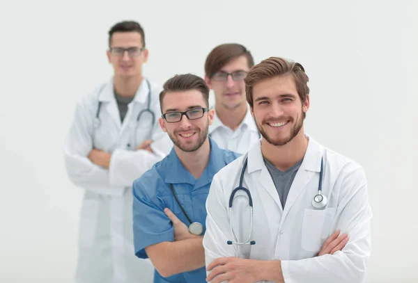 Groupe de médecins à succès .isolated sur blanc — Photo