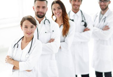 kadın-çocuk doktoru meslektaşları arka plan üzerinde