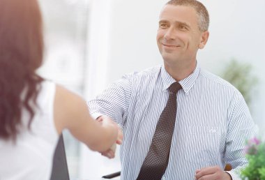 closeup.Handshake Yöneticisi ve istemci