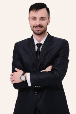 Takım elbiseli kendinden emin bir iş adamının portresi.