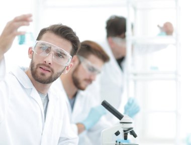 closeup.Scientists Laboratuvarı