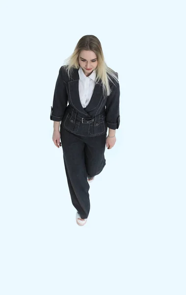 Vista desde la mujer de negocios top.young caminando hacia adelante —  Fotos de Stock