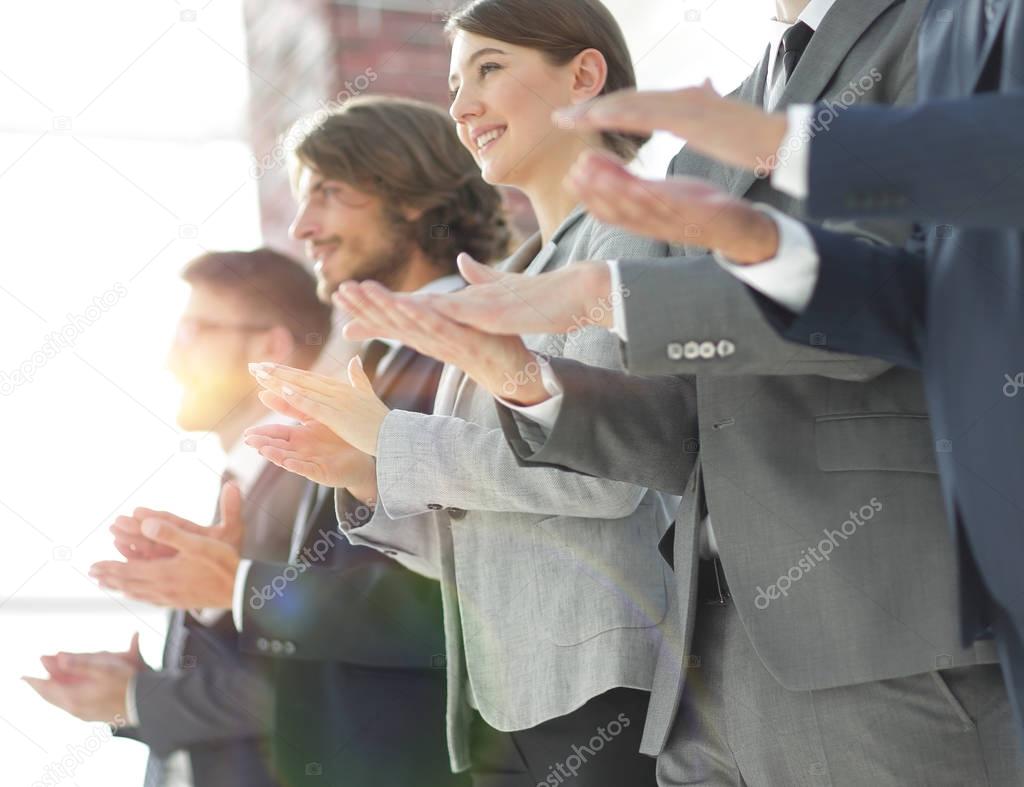 Business people hands applauding