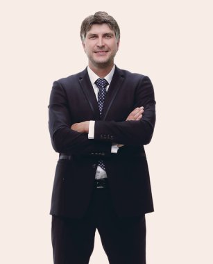 Tam büyüme portre. Kendine güvenen işadamı