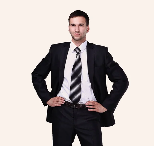 In full growth.portrait of confident businessman — Stock Photo, Image