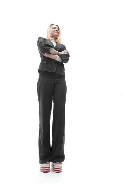 Bottom view.confident business woman.isolated — Stock Photo, Image