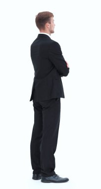 arka görüş. Kendine güvenen genç işadamı.