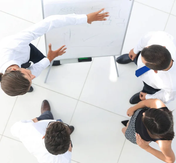 Uitzicht vanaf de top. achtergrondafbeelding van een team van de zakelijke bespreking van nieuwe ideeën — Stockfoto