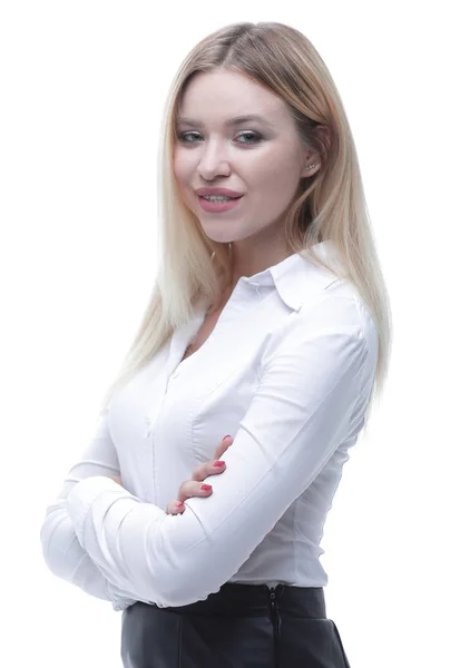 Retrato de uma jovem mulher de negócios sorridente . — Fotografia de Stock