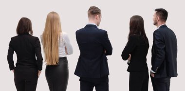 arka görüş. Grup dört gözle iş adamları