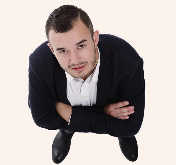 Vista superior de joven hombre de negocios mirando a la cámara — Foto de Stock