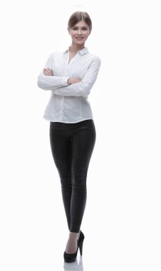 tam büyüme portre. modern genç iş kadınları.