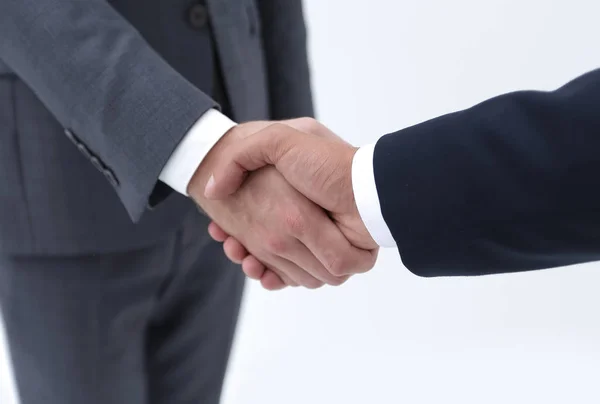 Üzletember által kézfogás meghívja Önt, hogy az együttműködés. — Stock Fotó