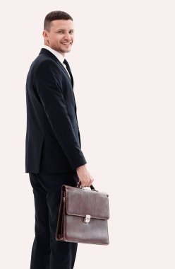 yan view.portrait kendine güvenen işadamı camer seyir