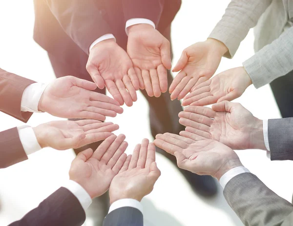 iş takım gösteren açık avuç içi