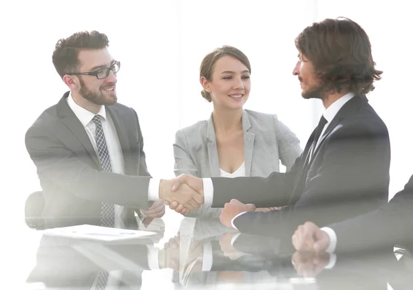 Handshake firmy partners.business tła — Zdjęcie stockowe