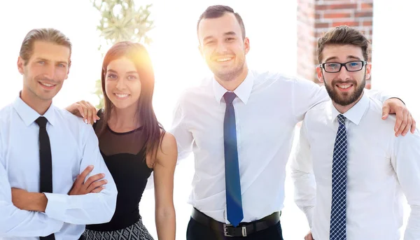 Primer plano de un feliz equipo de negocios de personas . —  Fotos de Stock