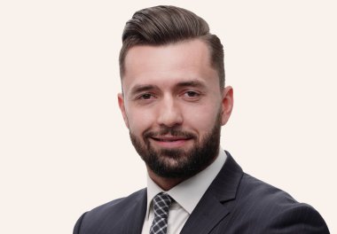 Kendinden emin bir orta işadamı portresi portre