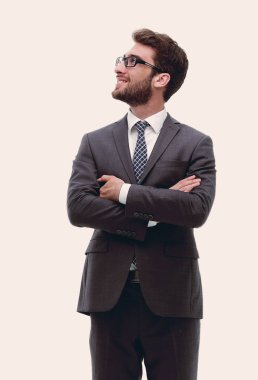 Tam büyüme ciddi emin işadamı portresi